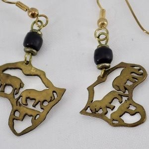 African Silhouette Safari Animals Fashion Dangle Drop Beaded Boho Hook Earrings